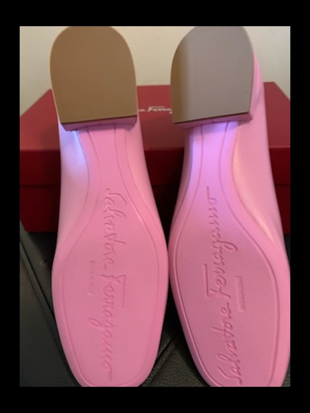 Salvatore Ferragamo Women Flamingo buckle leather ballerina flats Size 8.5C NWB - Picture 7 of 13